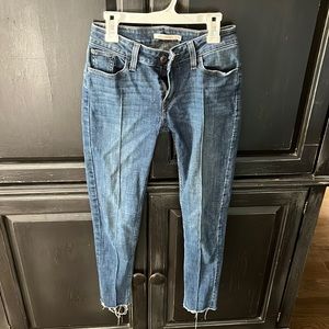 Levi skinny jeans! Raw hem!